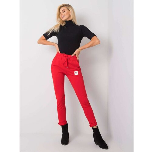 Fashion Hunters Red sweatpants with pockets Slike