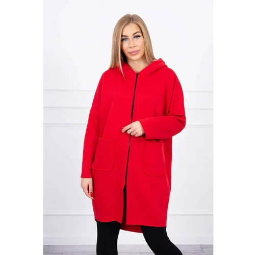Kesi Insulated sweatshirt with a longer back red