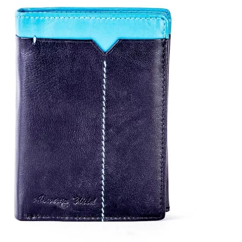 Fashion Hunters Black and blue men's leather wallet