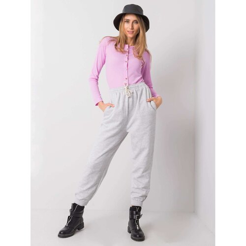 Fashion Hunters YOU DON&amp;#039;T KNOW ME Gray sweatpants Slike