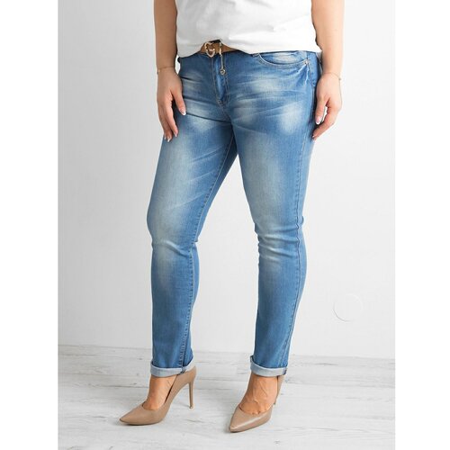 Fashion Hunters PLUS SIZE blue women´s jeans Slike