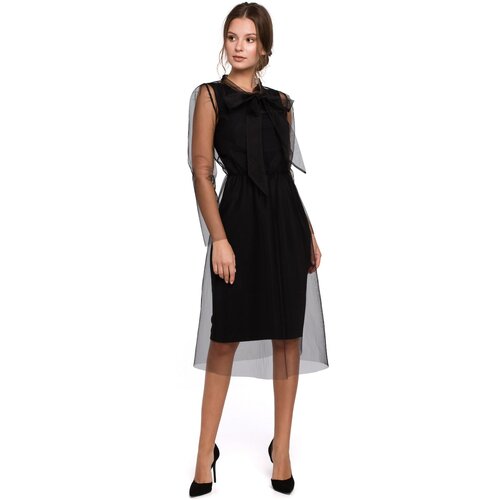Makover Ženska haljina od tila Detaljno Crna | siva Cene