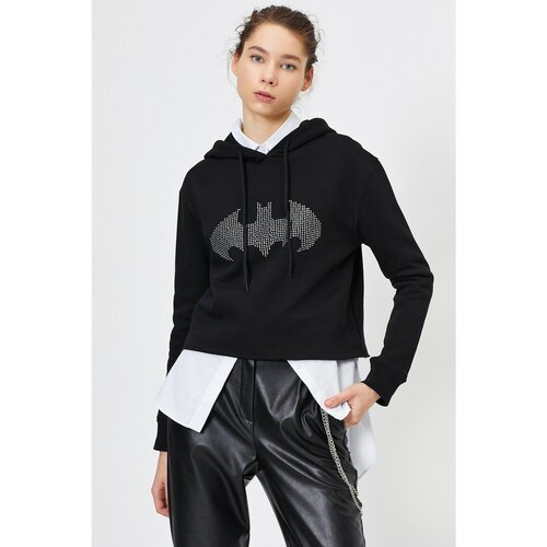 Koton Women&amp;#039;s Black Batman Licensed Printed T-Shirt Slike
