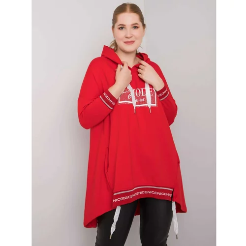 Fashion Hunters Women's red plus size sweatshirt with pocket