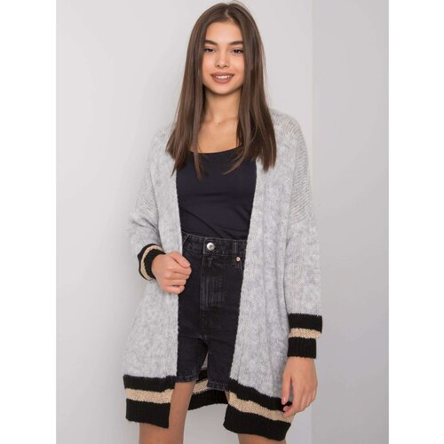 Fashion Hunters OH BELLA Gray knitted cardigan Slike