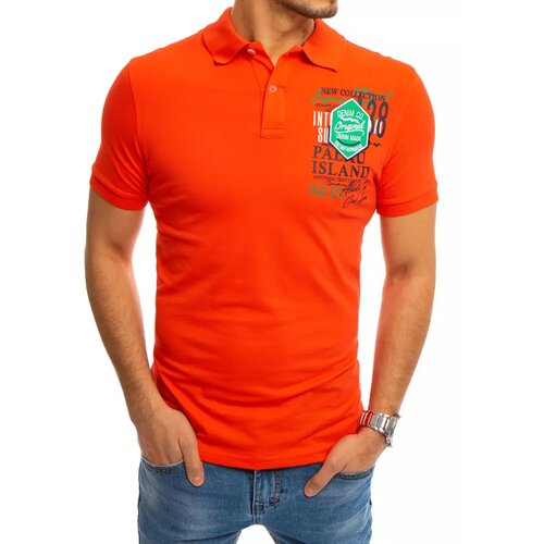 DStreet Coral polo shirt with print PX0368 Slike