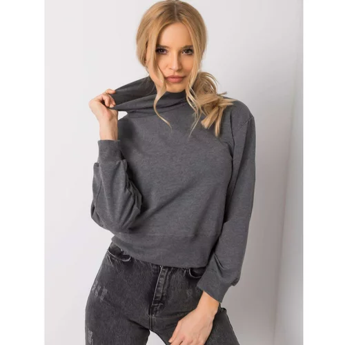 Fashion Hunters Basic dark gray turtleneck sweatshirt