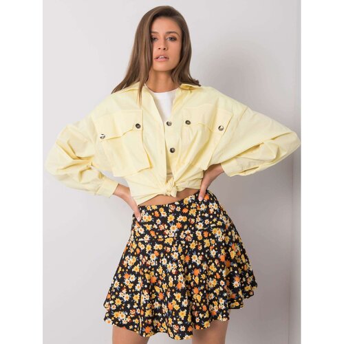 Fashion Hunters RUE PARIS Yellow women's shirt with pockets Slike