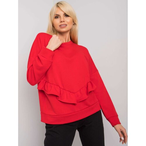 Fashion Hunters RUE PARIS Red sweatshirt without a hood Slike