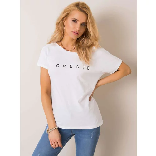 Fashion Hunters RUE PARIS White T-shirt with a neckline on the back