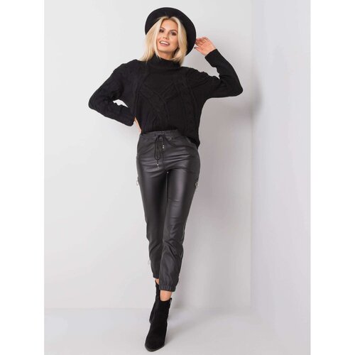 Fashion Hunters Black waxed pants Slike