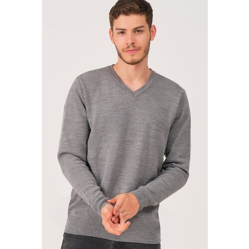 Dewberry V0036 MEN'S V-NECK SWEATER-GRAY Cene