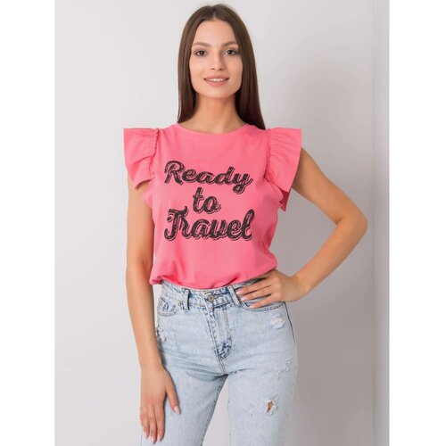 Fashion Hunters Women's pink blouse with a print Slike