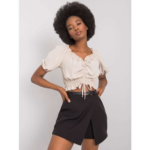 Fashion Hunters RUE PARIS Beige short blouse Slike