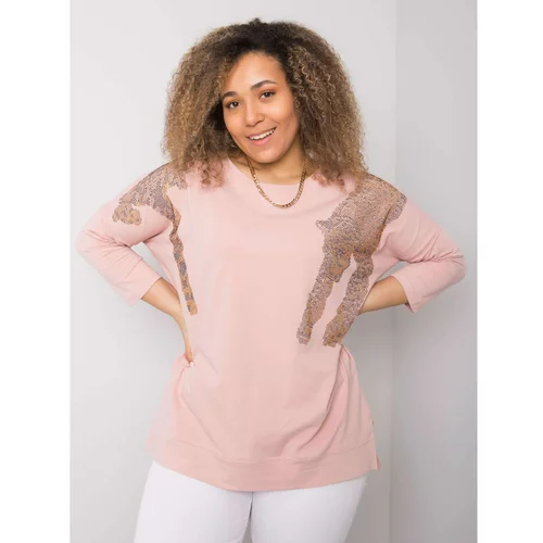 Fashion Hunters Muted pink blouse with rhinestones
