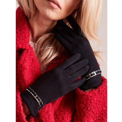 Fashion Hunters Women's gloves with a black buckle Slike