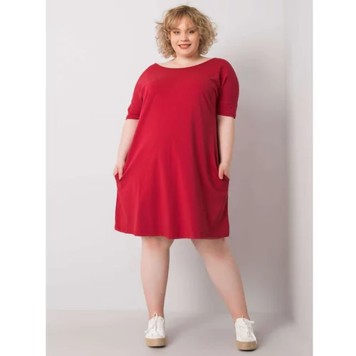 Fashion Hunters Loose burgundy dress of a larger size