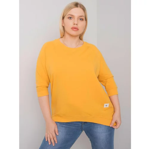 Fashion Hunters Yellow cotton plus size sweatshirt from Ninetta