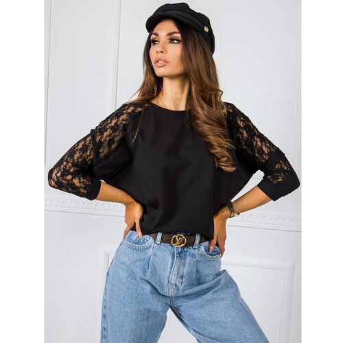 Fashion Hunters RUE PARIS Black oversized blouse Slike