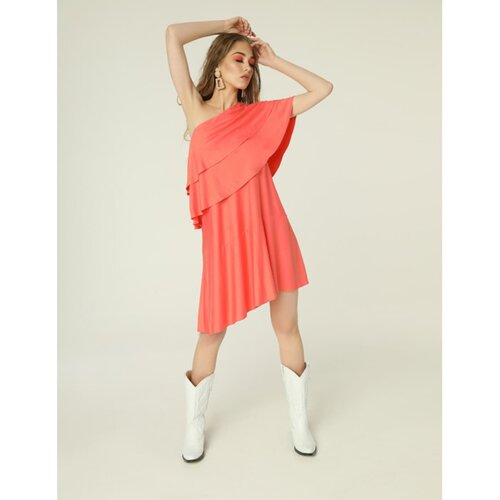 Madnezz Ženska haljina Rita Mad475 Koraljno siva | krema | Crveno Cene
