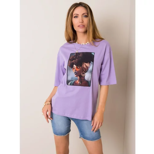 Fashion Hunters RUE PARIS Purple t-shirt with a print