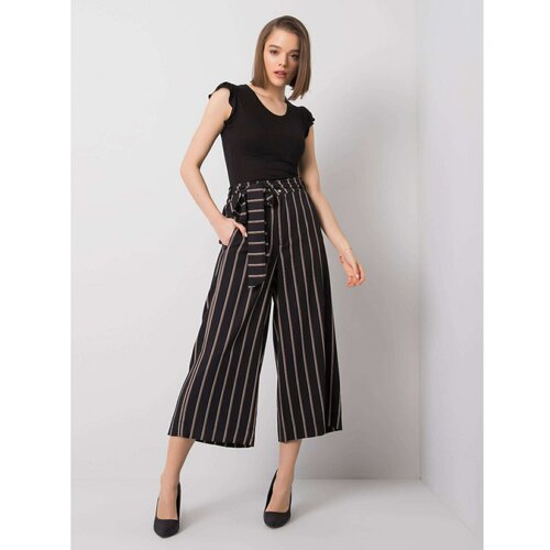 Fashionhunters RUE PARIS Black striped trousers Cene