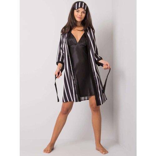 Fashion Hunters Black striped sleeping suit Slike