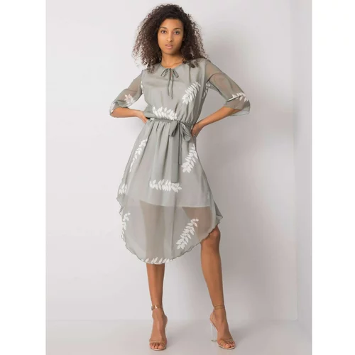 Fashion Hunters Gray dress with a floral motif