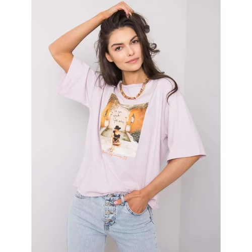 Fashion Hunters Lilac women's t-shirt with a Morris print