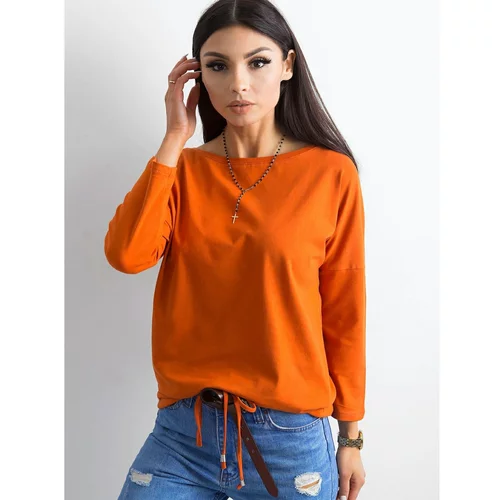 Fashion Hunters Women's dark orange cotton blouse
