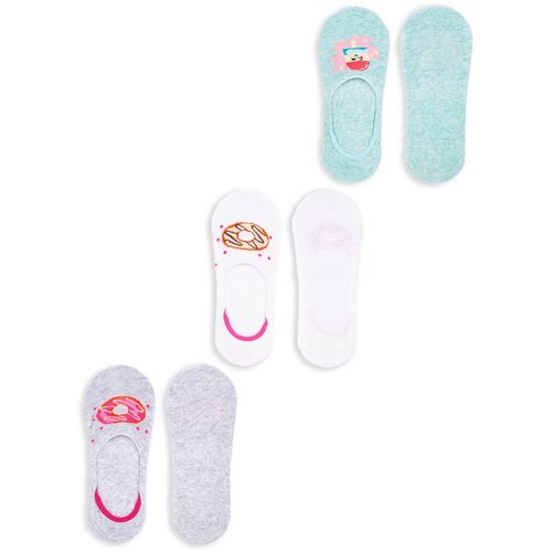 Yoclub Kids's Girls' Ankle No Show Boat Socks Patterns 3-pack SKB-44/3PAK/GIR/001 Cene