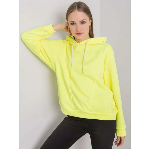Fashionhunters Fluo yellow hoodie from Emy