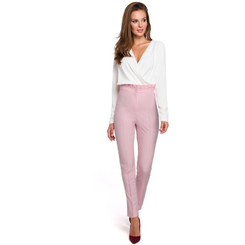 Makover Ženske hlače K008 bijele | pink Cene