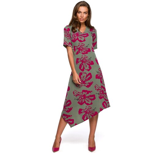 Stylove Ženska haljina S232 Model 2 siva | tamnocrvena Cene