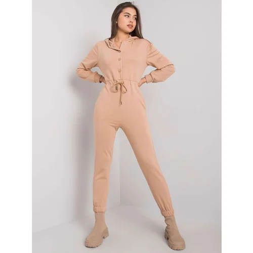 Fashion Hunters Camel cotton jumpsuit