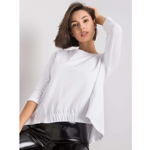 Fashionhunters White blouse with 3/4 sleeves