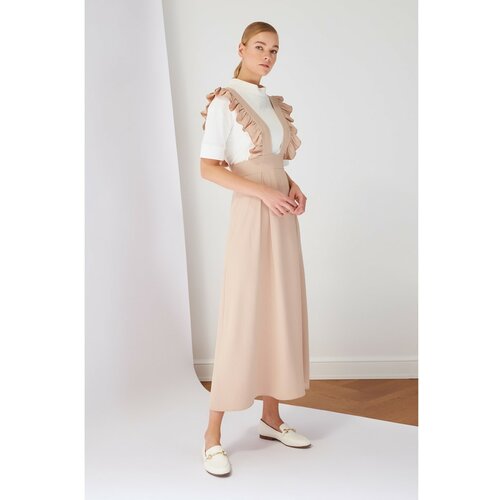 Trendyol Ženska haljina Long bela | krem Slike