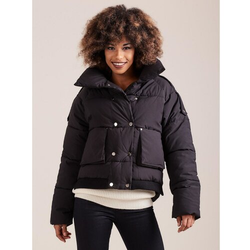 Fashionhunters Kratka crna zimska jakna Cene