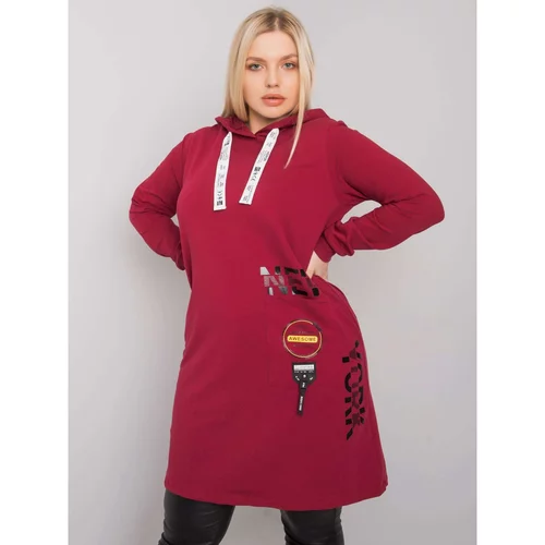 Fashion Hunters Plus size burgundy cotton tunic