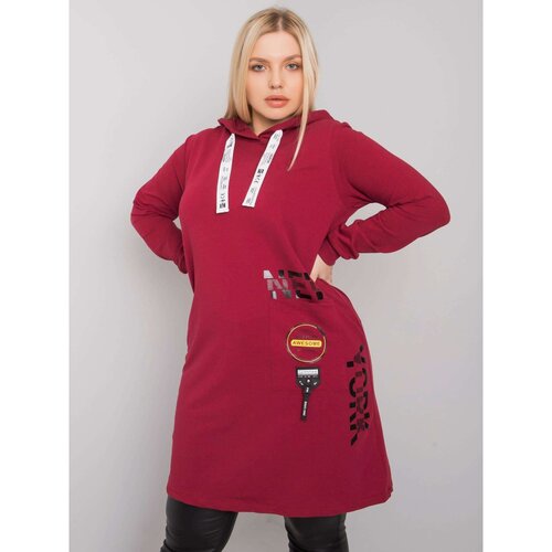 Fashion Hunters Plus size burgundy cotton tunic Cene