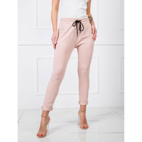 Fashion Hunters Ženske puder pantalone roze bijele | pink Slike