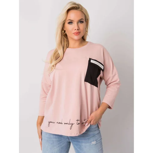 Fashion Hunters Larger dusty pink blouse with an inscription and a pocket