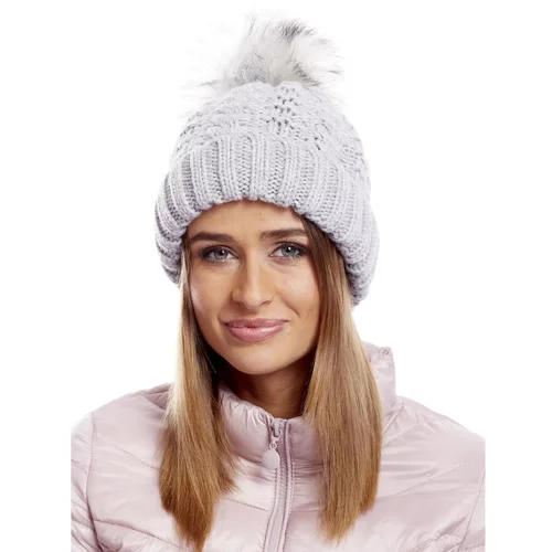 Fashion Hunters Light gray hat with cable stitch