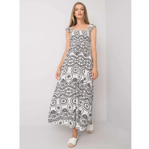 Fashion Hunters Long black and white patterned dress