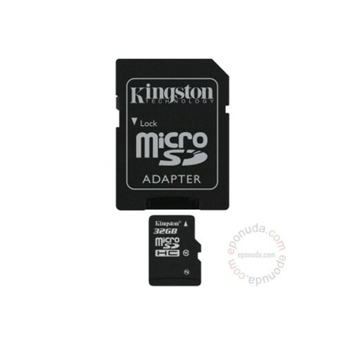 Kingston 32GB SDC10/32GB Class 10 Micro SD + SD adapter memorijska kartica Slike
