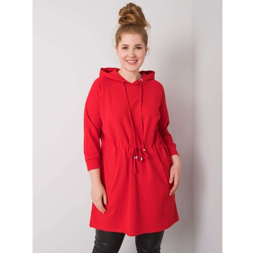 Fashion Hunters Long red hoodie with a larger size Slike