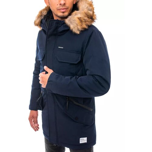DStreet Navy blue men's winter jacket TX3799 Slike