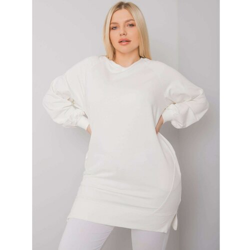 Fashion Hunters Ecru plus size cotton sweatshirt for women Slike