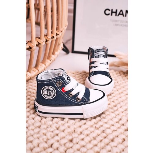 Kesi Dječje visoke tenisice s patentnim zatvaračem BIG STAR HH374189 Navy Blue siva | ružičasta Cene