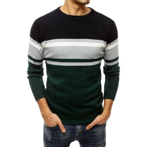 DStreet Zeleni muški džemper WX1669 crna | siva Slike
